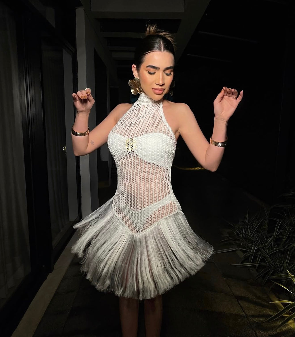 Vestido franjas talla única