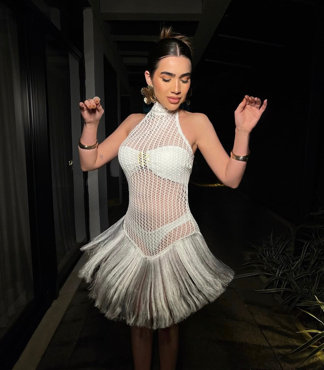 Vestido franjas talla única