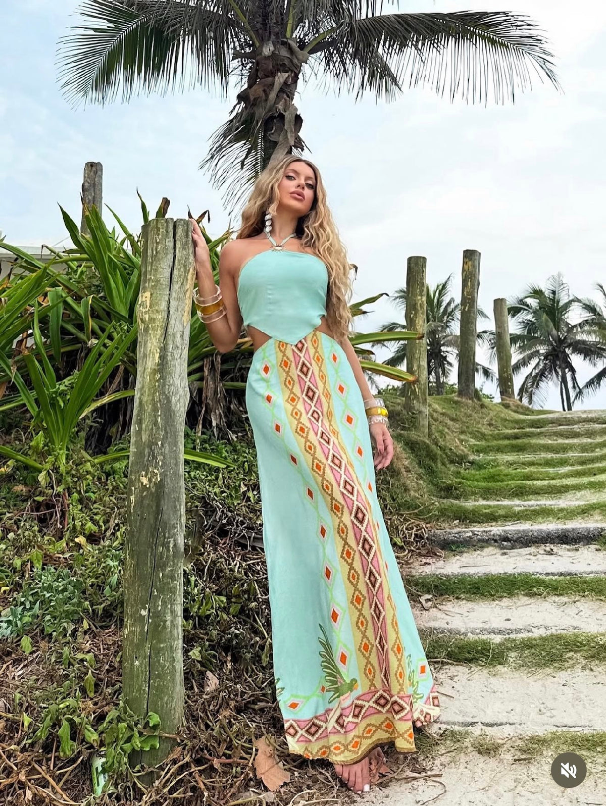 Vestido tropical talla única